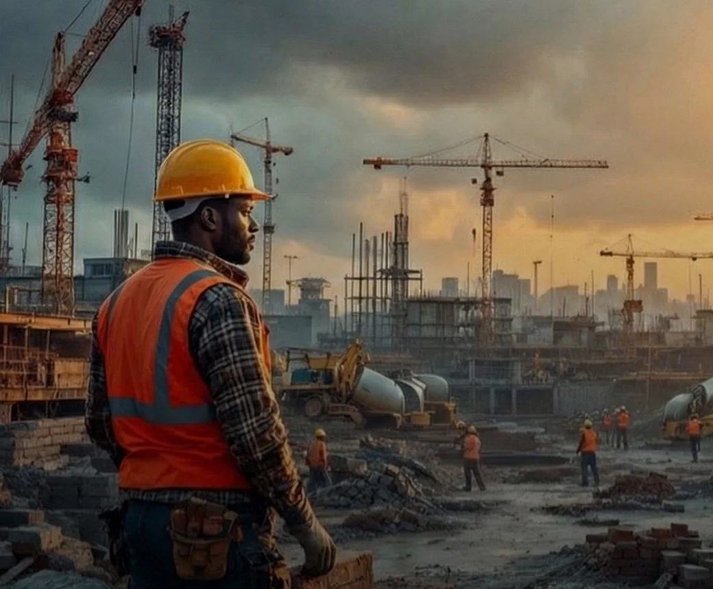 Technicien sur un chantier