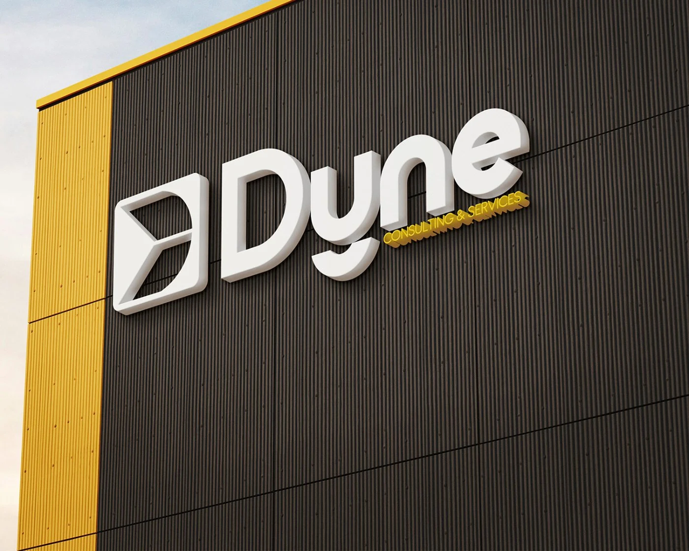 Façade avec l'enseigne Dyne Consulting & Services